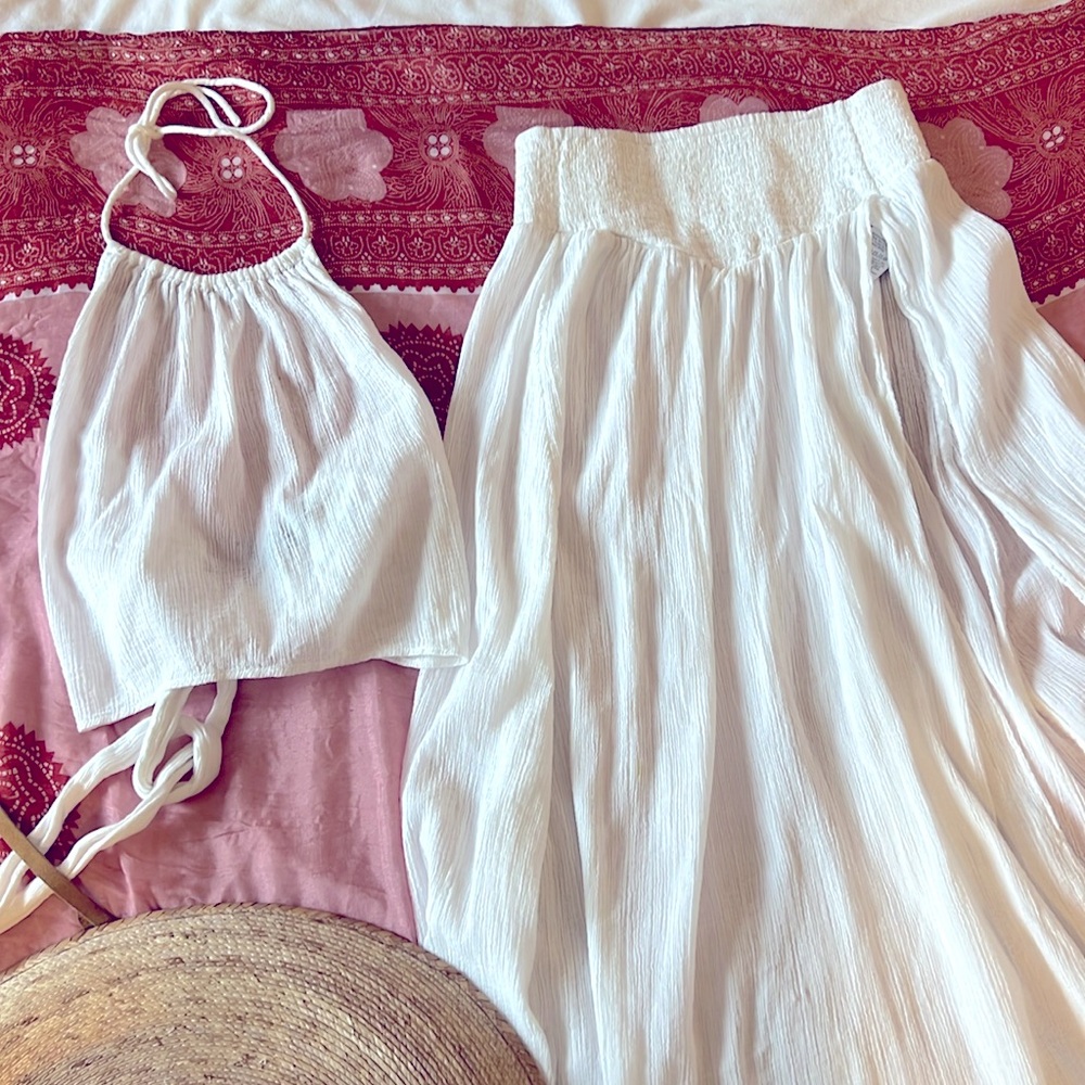 Halter top and skirt cover up SET XS/XXS Madewell 100% cotton - almost new